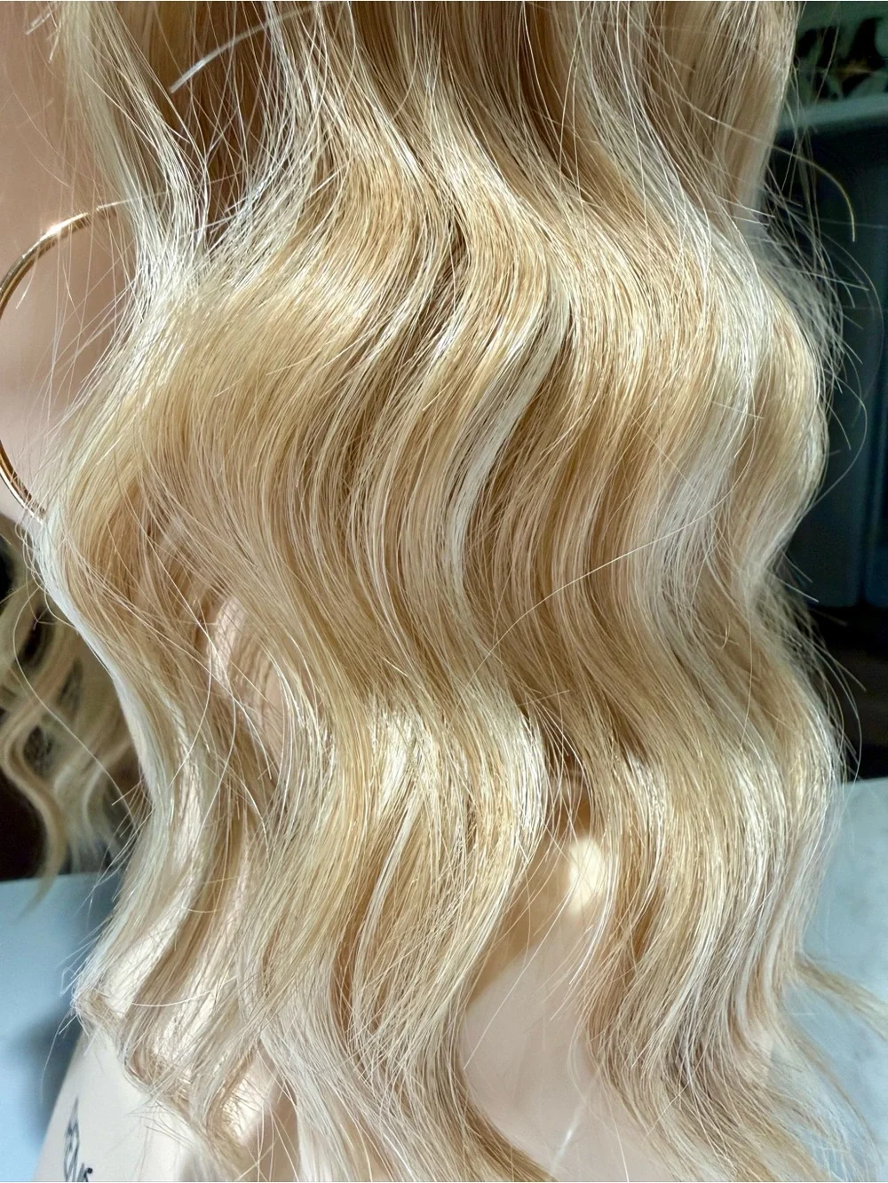 HAIR, 16” Wavy, Long Bangs, Ombre Brown to Blonde